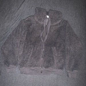 Grey Sherpa zip hoodie